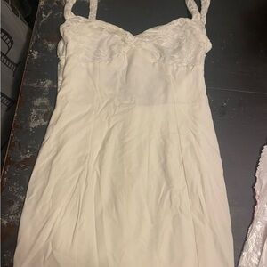 knee length dresses for ladies Cream Sequin Drop Waist Skater Mini Dress main image 1